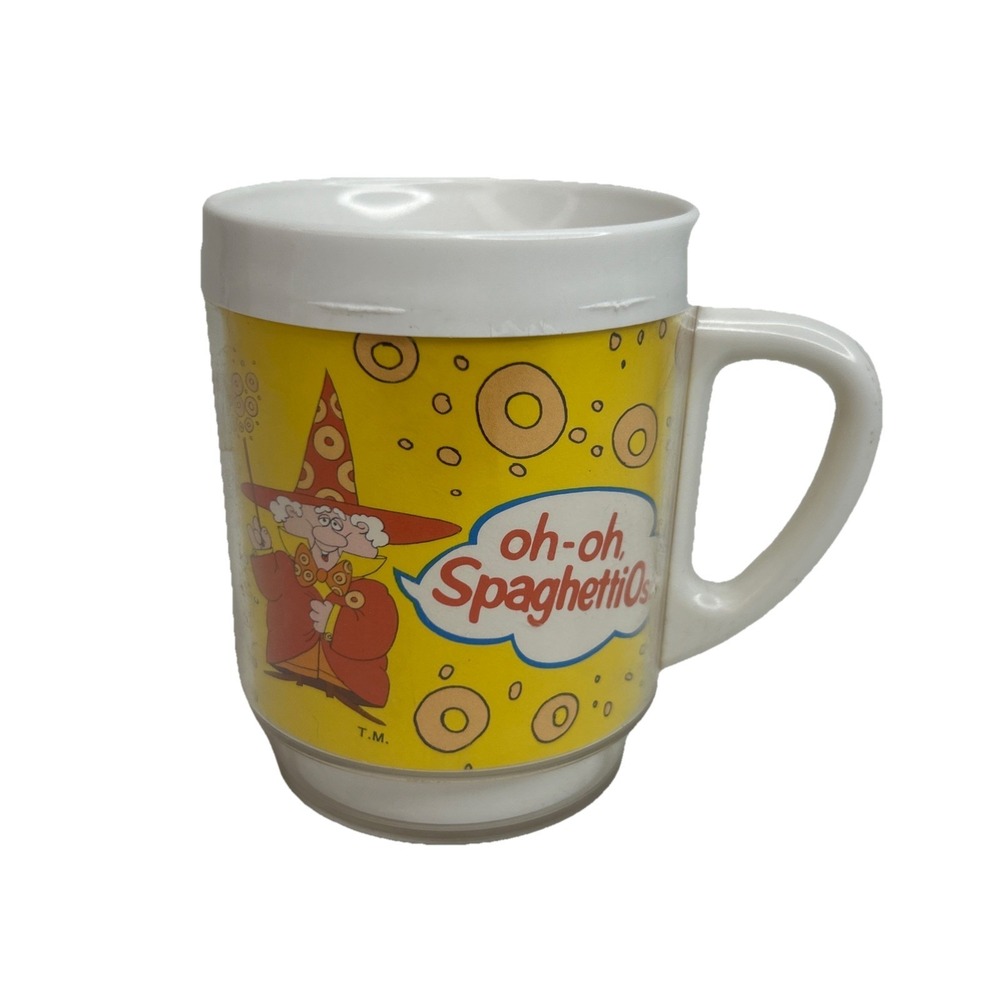 Vintage Uh Oh SpaghettiOs Wizard Of O's Collectible Plastic Mug / Cup Dawn 1970s